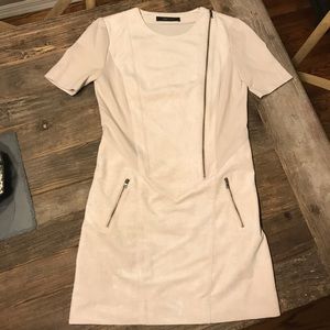 BCBG faux-suade beige dress